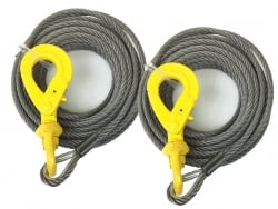 3/8 x 50' Fiber Core Winch Cable with Self Locking Swivel Hook- 2