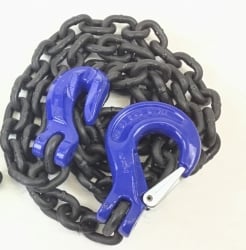 1/2 x 10' G100 Heavy Equipment Safety Chains with Peerless Grab / Sling  Hooks